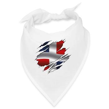 Flagge der Dominikanischen Republik - Dominikanische Republik - Bandana - Weiß - Vorne