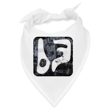 Abstrakt Monoprint Kunst Druck Tribal BFF - Bandana - Weiß - Vorne