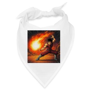 Feuerball Kämpfer im Vulkan - Bandana - Weiß - Vorne