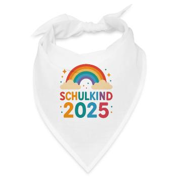 Rainbow Schulkind 2025 Motiv - Bandana - Weiß - Vorne