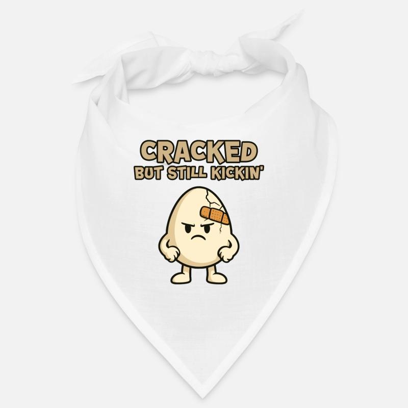 Cracked Egg: Stubborn and Kickin - Bandana - white