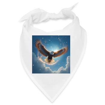 Krafttier Adler am Himmel - Bandana - Weiß - Vorne