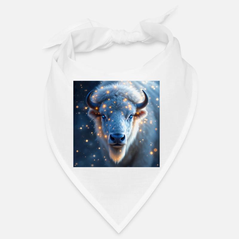 Animal Totem Bison Blanc Bandana