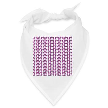 Lila Katzen Muster Kollektion - Bandana - Weiß - Vorne