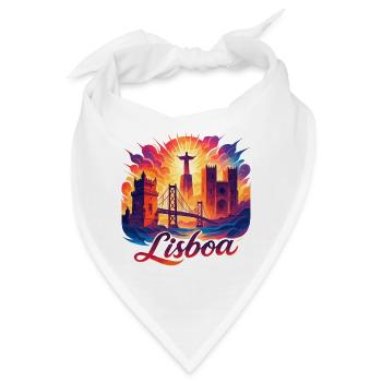 Lissabon Lisboa Hauptstadt Portugal Geschenk - Bandana - Weiß - Vorne