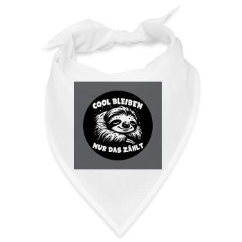 Faultier - immer cool bleiben - immer mit der Ruhe - Bandana - Weiß - Vorne