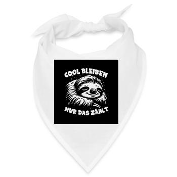 Faultier - immer cool bleiben - immer mit der Ruhe - Bandana - Weiß - Vorne