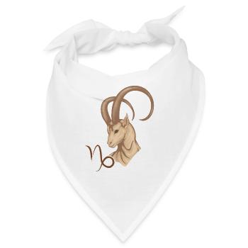 Sternzeichen Steinbock - Bandana - Weiß - Vorne