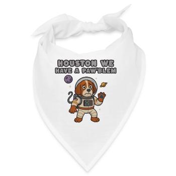 Weltraumhund im Raumanzug – Paw'blem - Bandana - Weiß - Vorne