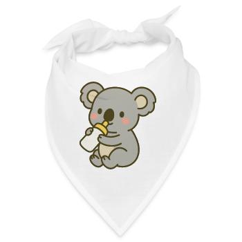 Kuschel-Koala mit Flasche - Bandana - Weiß - Vorne