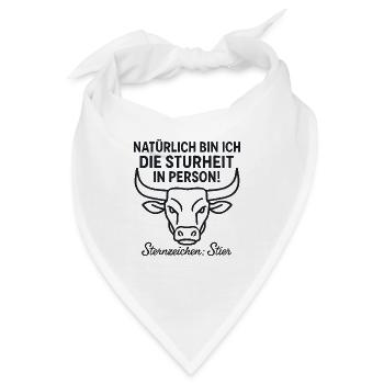 Stier Sternzeichen Humor Sturheit Person - Bandana - Weiß - Vorne