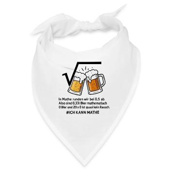 Bier Mathe Humor - Kein Rausch Mathematisch - Bandana - Weiß - Vorne