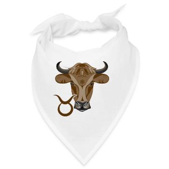 Sternzeichen Stier - Bandana - Weiß - Vorne