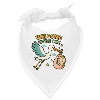 Stork Baby Blessing - Storch bringt Baby - Bandana - Weiß - Vorne