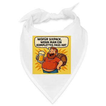 Six Pack oder Fass - Bandana - Weiß - Vorne