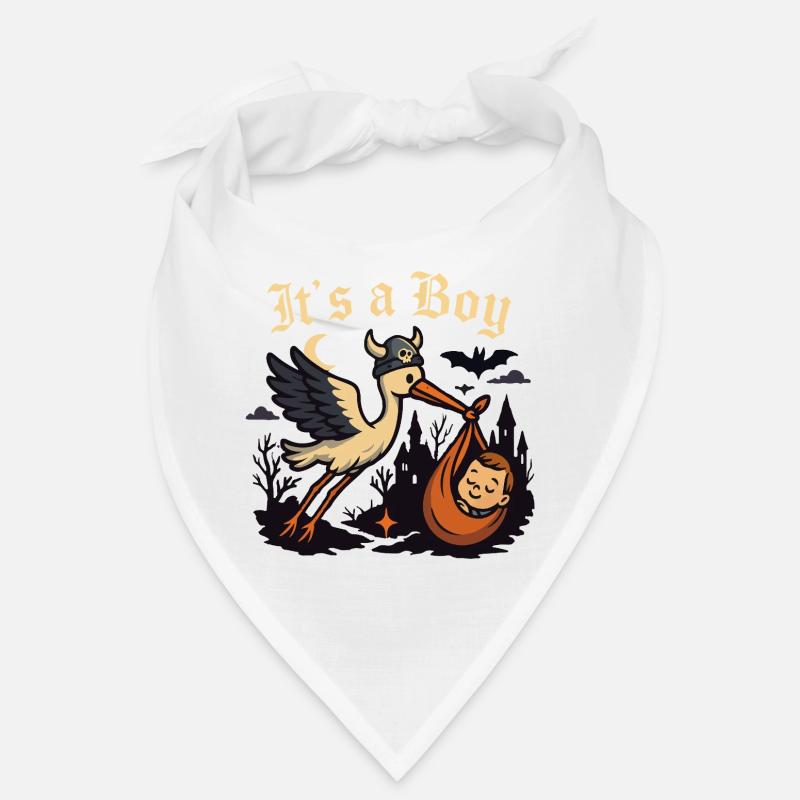 Gothic-Storch mit Baby – „It’s a Boy“ Bandana