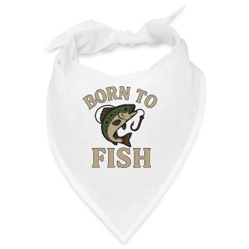 Born to Fish – Angler-Design mit Fisch & Haken - Bandana - Weiß - Vorne