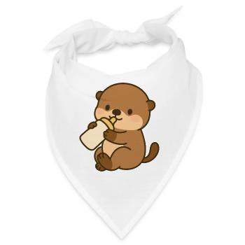 Seeotter-Schlürfspaß - Bandana - Weiß - Vorne