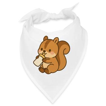 Fläschchen-Flauschehörnchen - Bandana - Weiß - Vorne