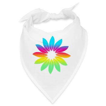 Blume Blätter Regenbogen Farben - Bandana - Weiß - Vorne