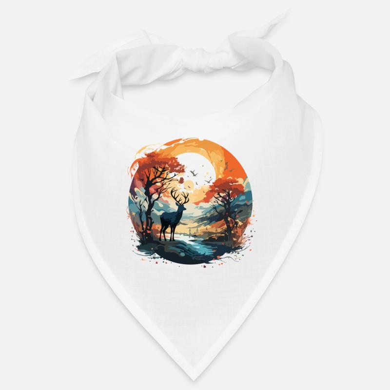 Deer in the Autumn Circle Bandana