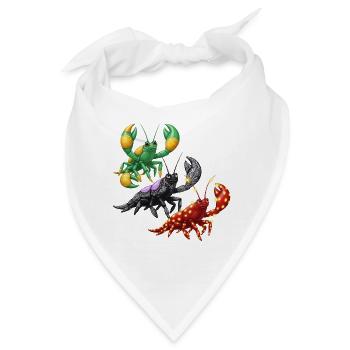 Farbenfrohe Fantasie-Hummer Glitzernde Meeresbewoh - Bandana - Weiß - Vorne