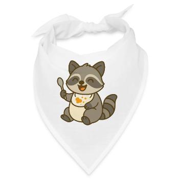 Futtern mit Waschbärbaby - Bandana - Weiß - Vorne