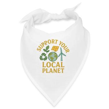 Support Your Local Planet - Bandana - Weiß - Vorne