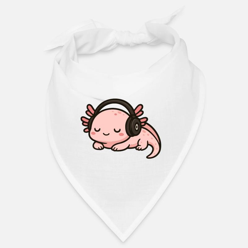 Mignon Axolotl Dessin Animé Dormir Avec Casque Bandana