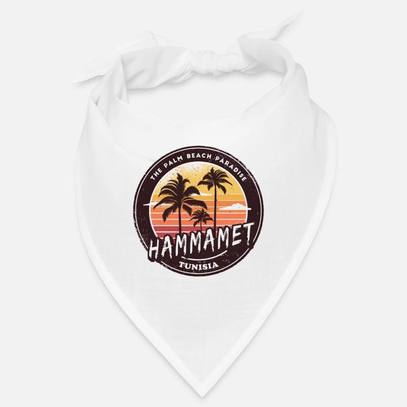 Hammamet Palm Trees Vintage Design Bandana