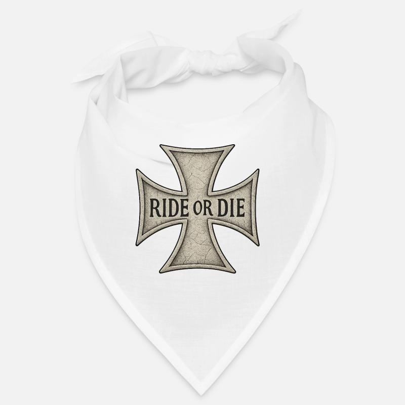 Croix de Malte gravée RIDE OR DIE Bandana