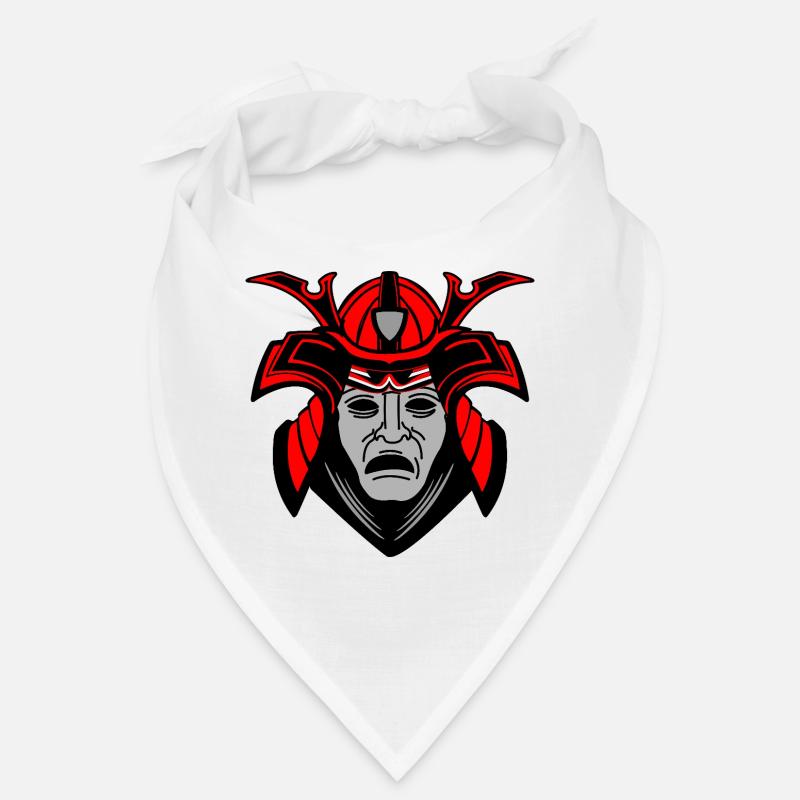 Düsteres Samurai-Gesicht mit Helm Bandana