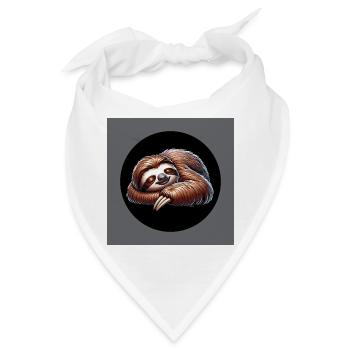 Faultier - cool bleiben immer mit der Ruhe - Bandana - Weiß - Vorne