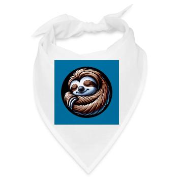 Faultier - cool bleiben immer mit der Ruhe - Bandana - Weiß - Vorne