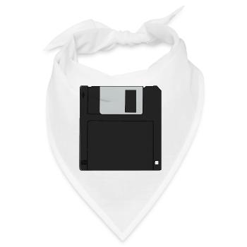 Nostalgische 31/2 Zoll Diskette Retro Diskette - Bandana - Weiß - Vorne