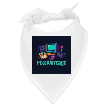 Retro-Computer und Pixel-Konsole - Bandana - Weiß - Vorne
