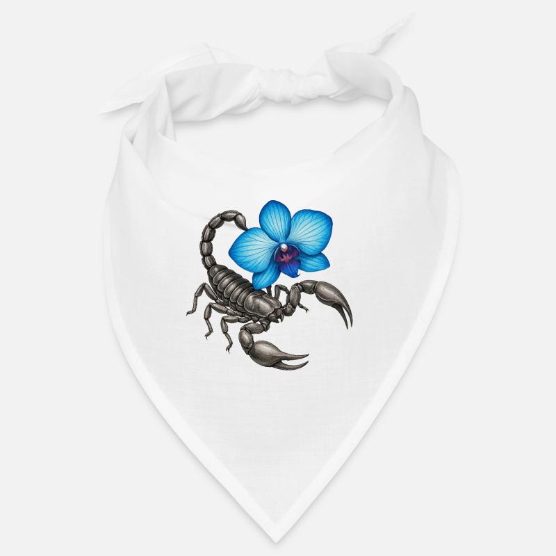Skorpion mit blauer Orchidee Bandana