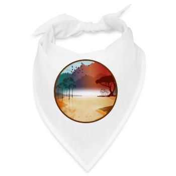 Leuchtende afrikanische Steppe bei Sonnenaufgang - Bandana - Weiß - Vorne
