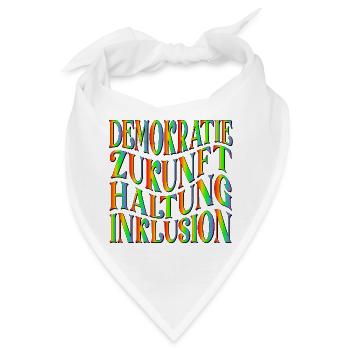 ZUKUNFT DEMOKRATIE - Bandana - Weiß - Vorne