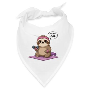 Entzückendes Workout-Faultier-Design - Bandana - Weiß - Vorne