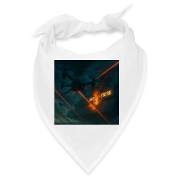 Futuristisches Angriffsbild eines Luftwaffenstützpunkts - Bandana - Weiß - Vorne