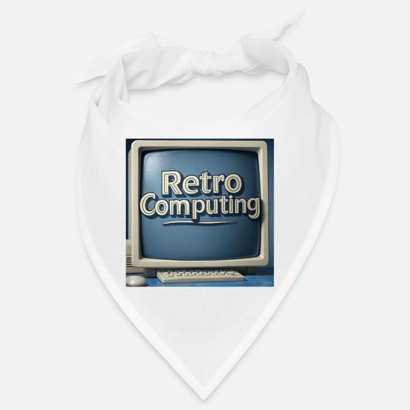 Retro Computer Graphics on Blue Background Bandana