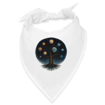 Cosmic Baum mit Planetenwelt - Bandana - Weiß - Vorne