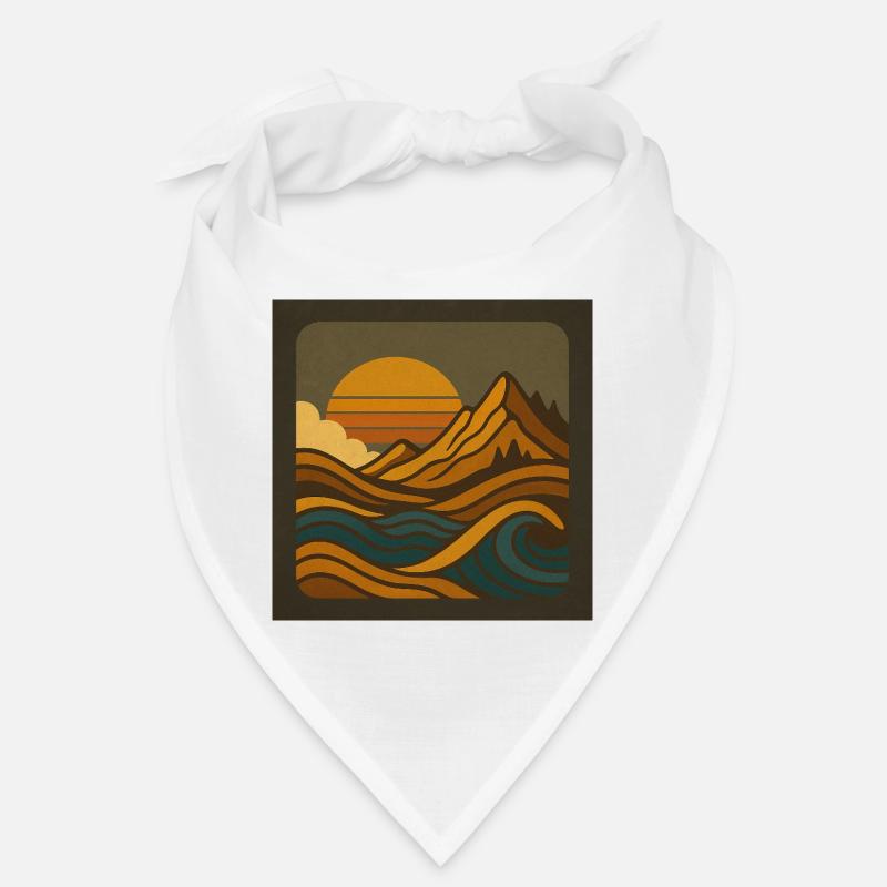 Liberté dorée dans les montagnes rétro - Bandana - blanc
