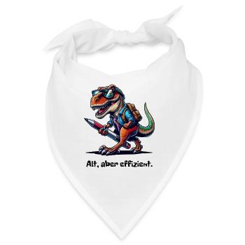 Büro T-Rex - Alt aber effizient - Bandana - Weiß - Vorne