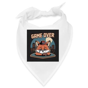 Klon mit Game Over und grauem Maskottchen - Bandana - Weiß - Vorne