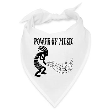 Schwarzer Stammesmusiker - Bandana - Weiß - Vorne