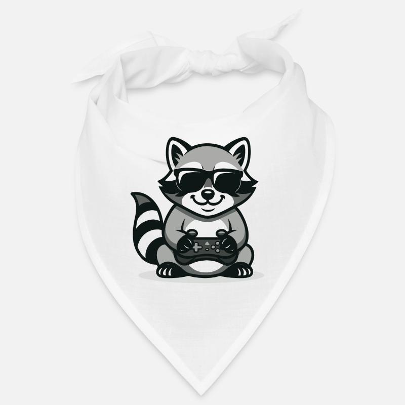 Zocker-Waschbär - Bandana - Weiß