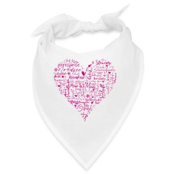 Maritimes Herz, magenta - Bandana - Weiß - Vorne