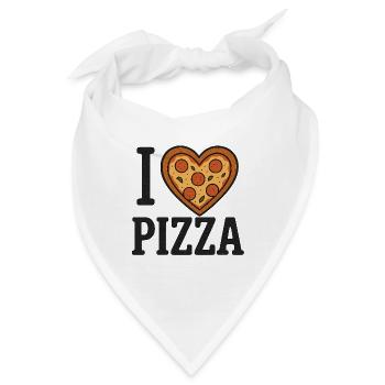 Pizza Lover Shirt – I Heart Pizza Design - Bandana - Weiß - Vorne